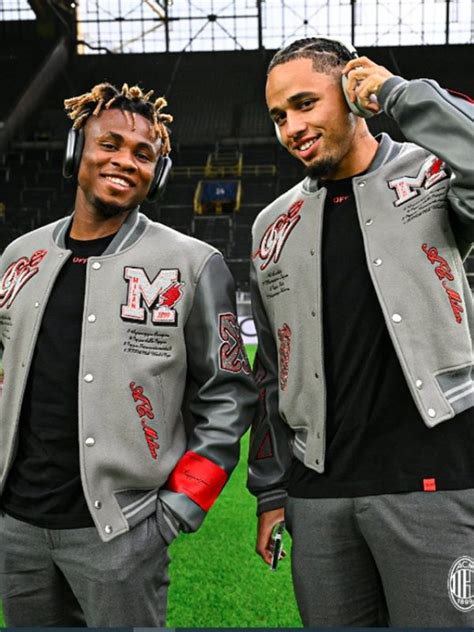 off white temp varsity jacket replica|AC Milan and Off.